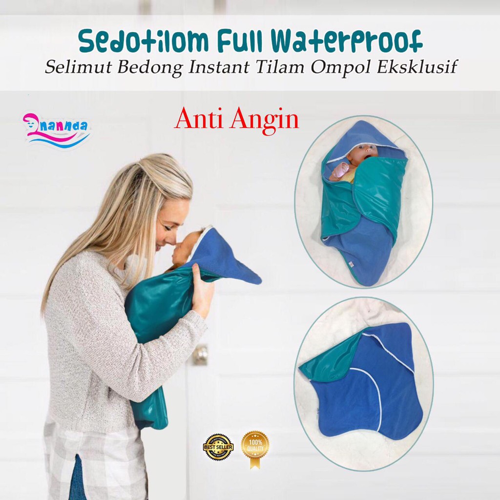 Selimut Bedong Instan Tilam Ompol anti angin waterproof