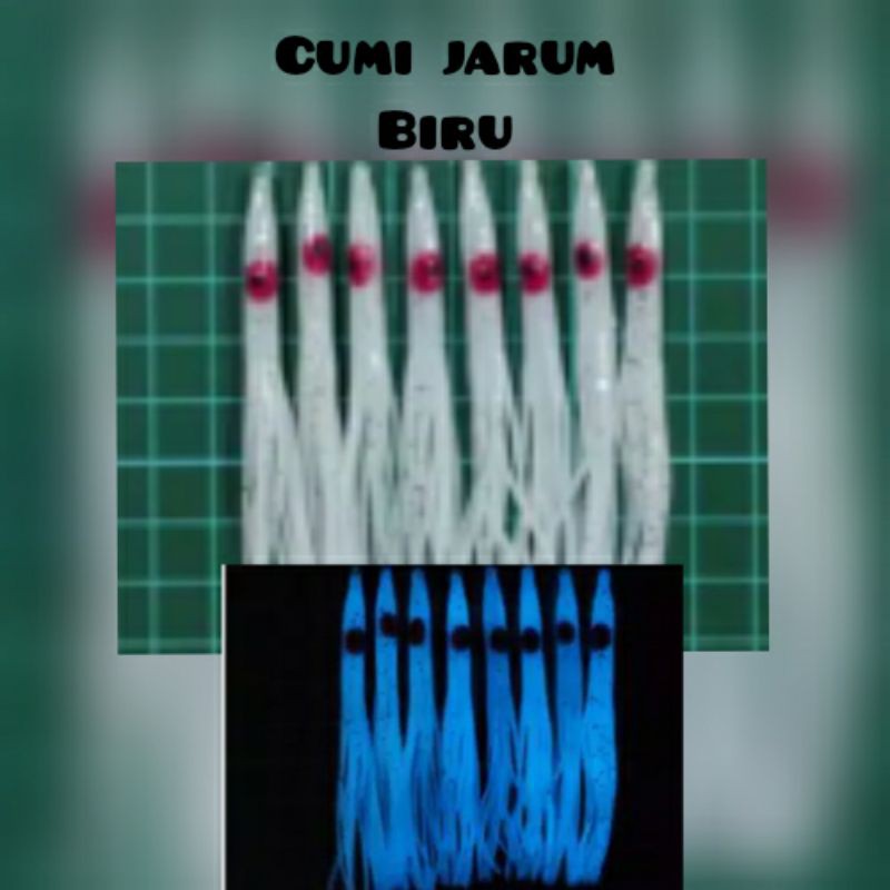 CUMI JARUM BIRU KARET SOFTLURE 8CM