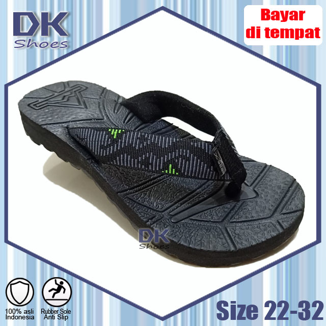 X-gear 39-43 Sandal Anak Karet Remaja Laki Dewasa / Sandal Jepit Hitam Laki / Sandal Murah Laki