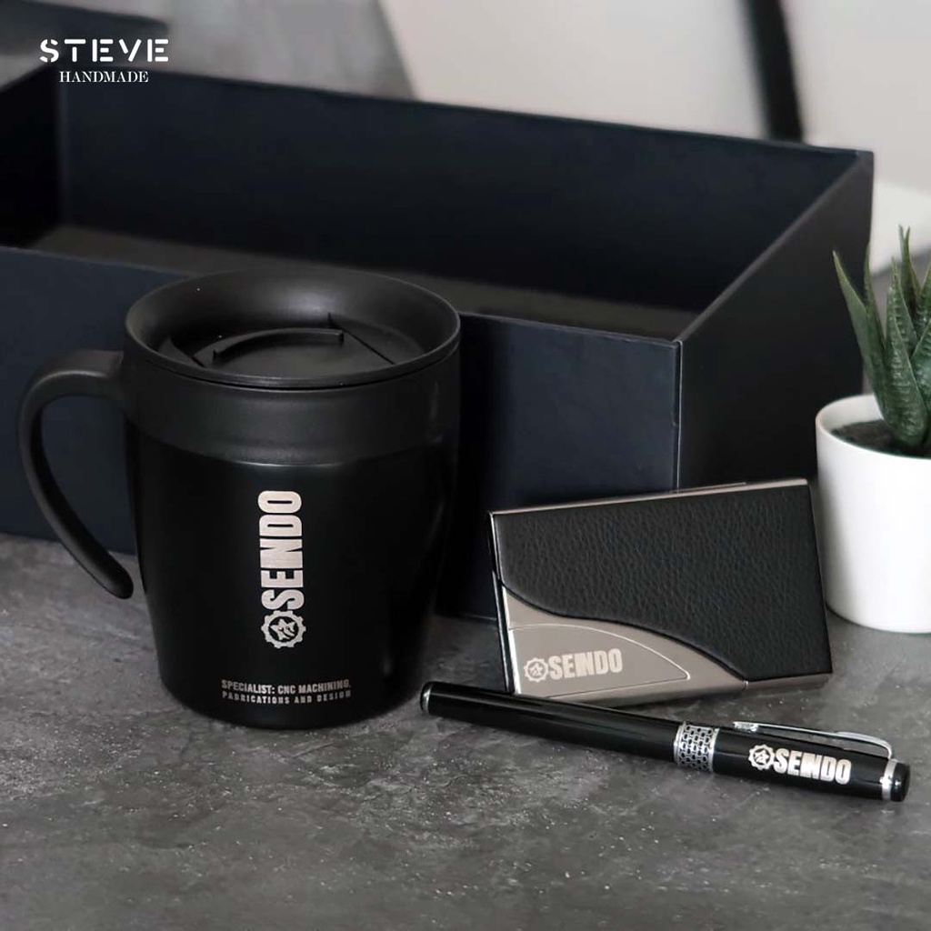 

Gift Set Executive Set B Tumbler Name Card Holder Steve Handmade