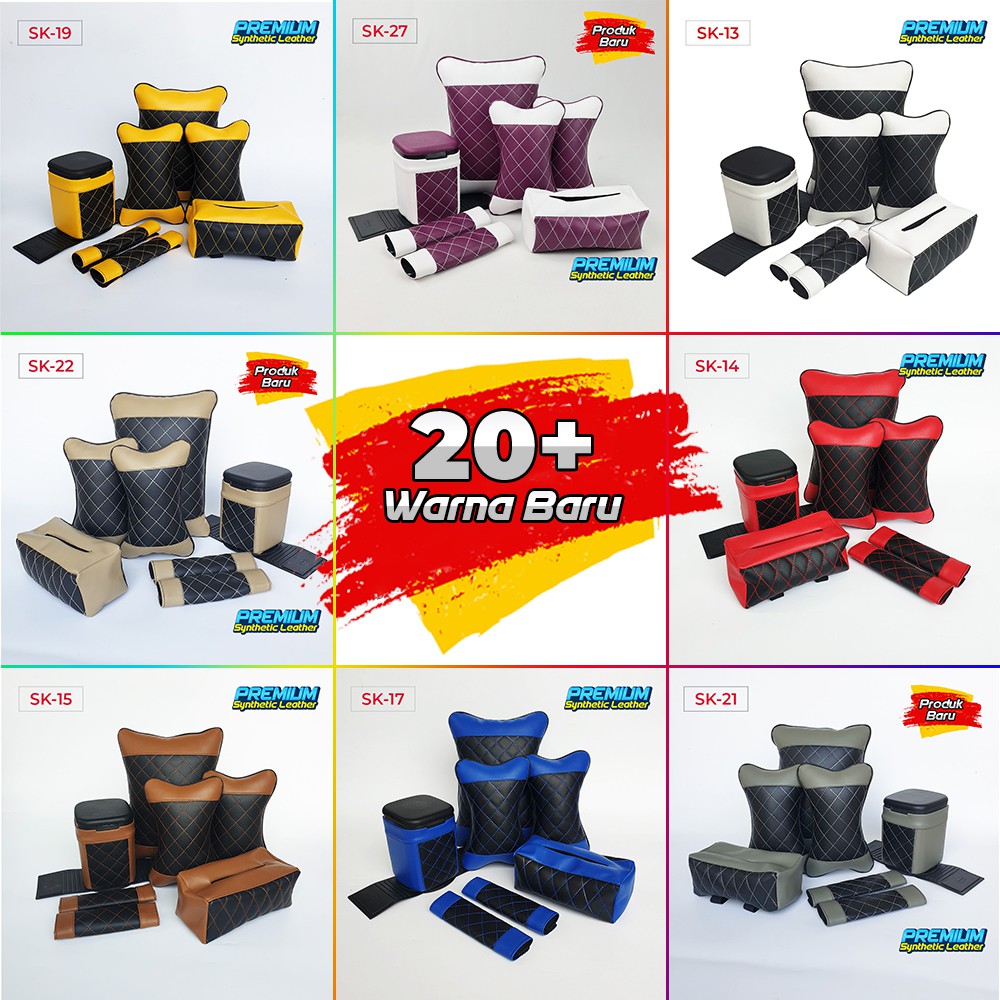 Set Bantal Mobil Kulit Sintetis