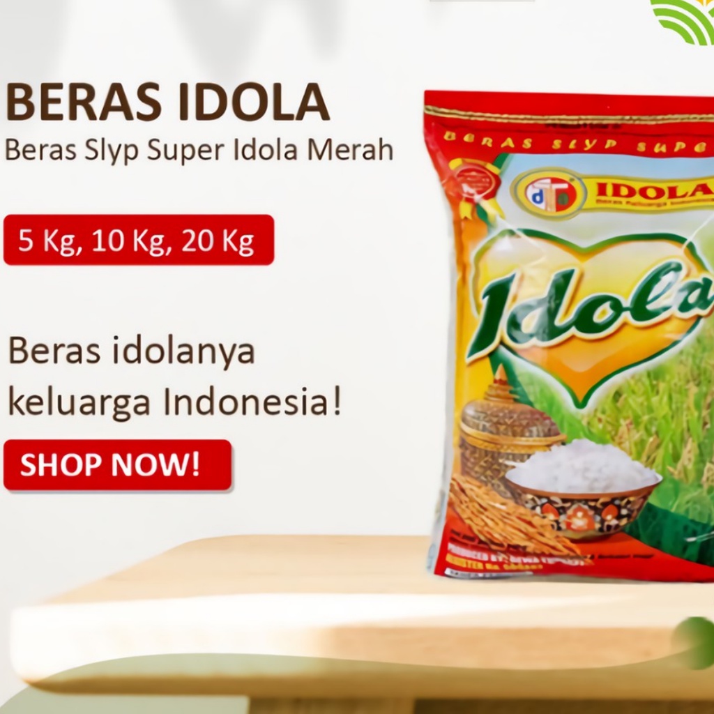 

Beras idola Premium 5kg - berasa 5kg kemasan hijau enak pulen
