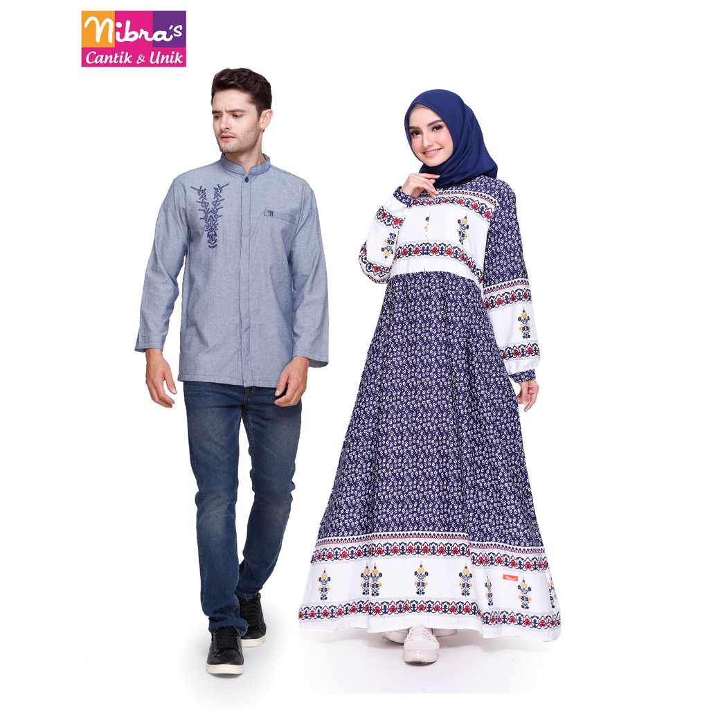 SALE Sarimbit Nibras 55 NAVY / NSK 55 KOKO LENGAN PANJANG / Gamis Ibu NS 41 Busui seragam lebaran