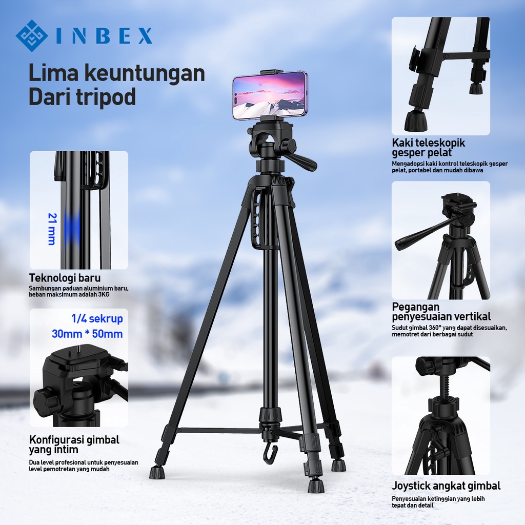 Jual Inbex Tripod Kamera Fotografi Profesional Tripod Paduan Aluminium