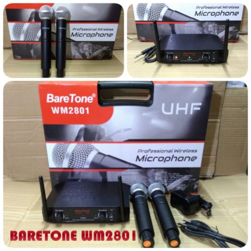 Mic Wireless BARETONE WM2801 Original Mikropon Werles WM 2801 Mikrofon Wirles WM-2801