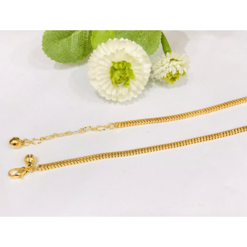 GELANG TANGAN WANITA DEWASA TITANIUM GOLD MOTIF PILIHAN LAPIS EMAS 24 K