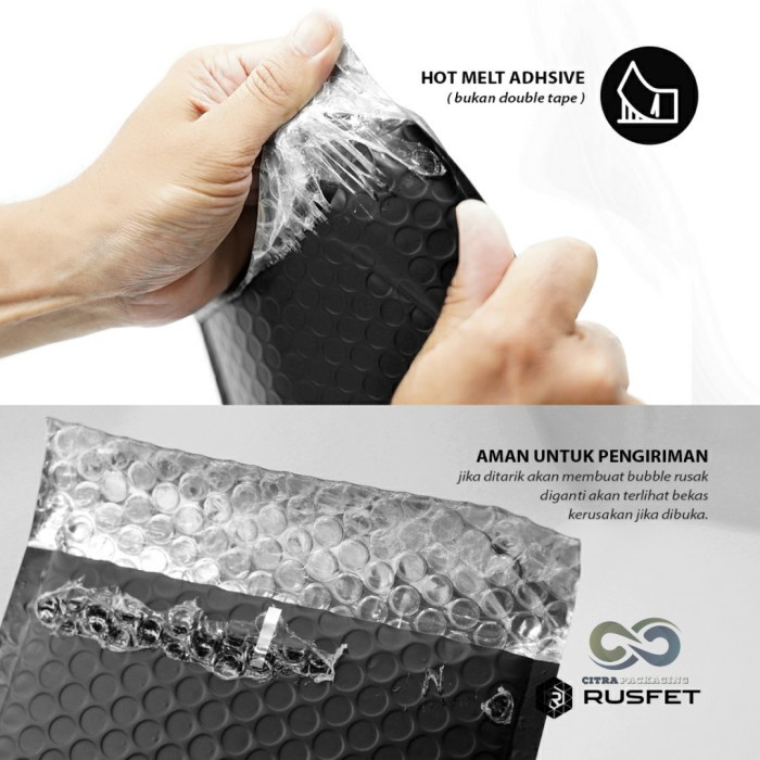 

Menyurat-Surat- Amplop Bubble - Bubble Mailer - Bubble Packing Hello Black Matte - 18 X 23 -Surat-