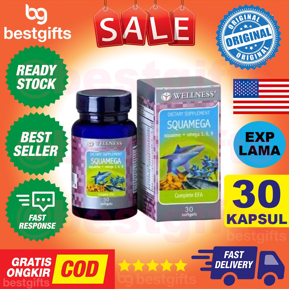 WELLNESS SQUAMEGA SQUALENE OMEGA 369 3 6 9 FISH OIL MINYAK IKAN 30 KAPSUL