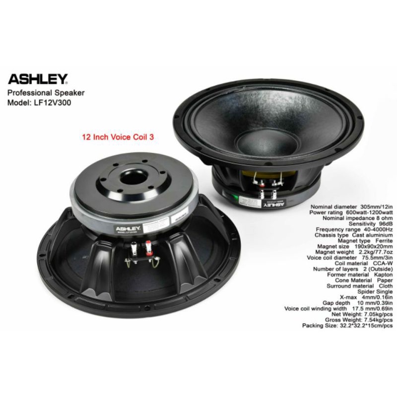 SPEAKER ASHLEY LF12V300 12INCH V 300 ASHLEY ORIGINAL SPEAKER