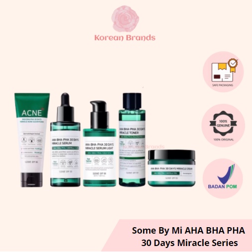 Some By Mi AHA BHA PHA 30 Days Miracle Serum light Toner Cream Acne Foam Series