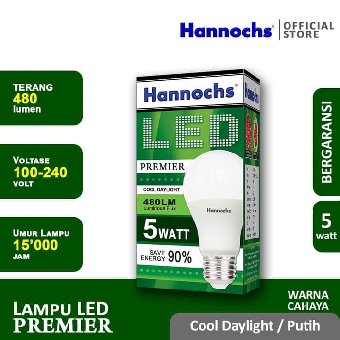 HANNOCHS Lampu LED Premier 5 Watt - Garansi 1 Tahun