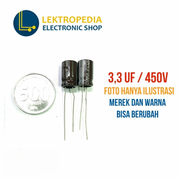 Elco 3.3uf 450v Kapasitor 3.3 3,3 uf 3,3uf 450 v volt Elko 450volt