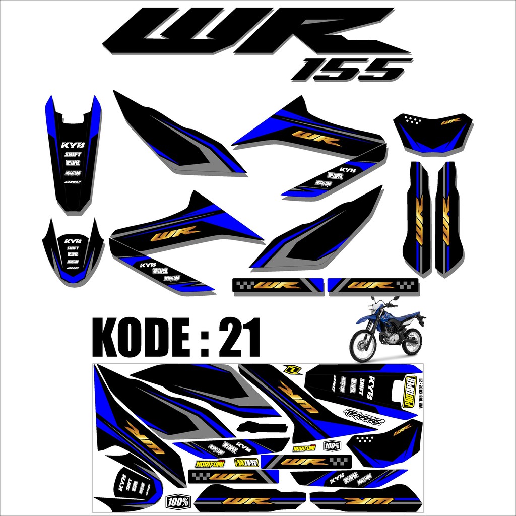 (COD)Sticker Striping Stiker Lis Variasi Trill WR 155 Desain Supermoto TMK 21