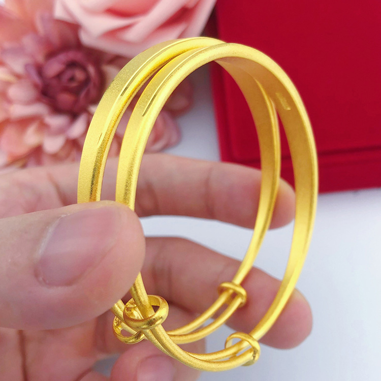 Gelang Tangan Rantai Adjustable Warna emas Matte Gaya Bangkok Untuk Wanita