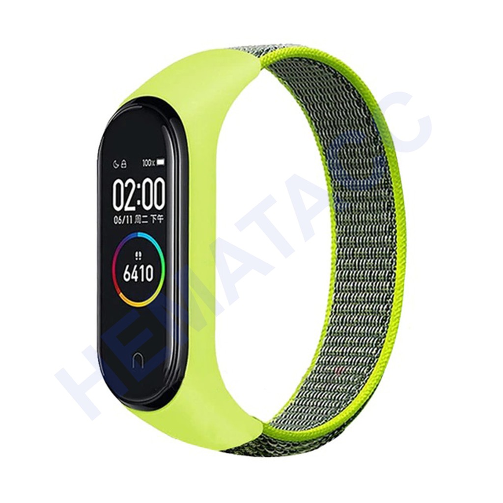 Strap Nylon Mi Band 6 5 4 3 Tali Jam Nilon Xiaomi Smartband M6 M5 M4 M3 OASE-Lemon Abu