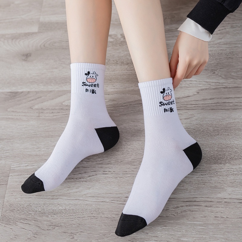 BV.ID •KK818 Kaos Kaki korea Motif Sapi Kaos Kaki Ankle Cute Socks Short Sepatu Lucu Wanita Pria Murah Import