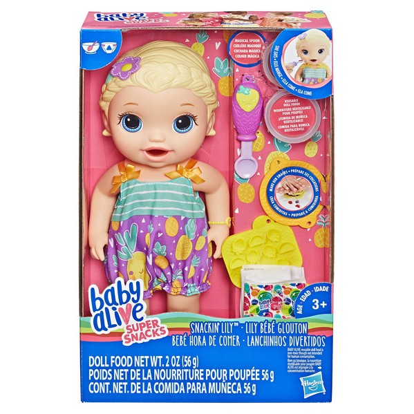 Baby Alive Snackin Lily Super Snack Original Mainan  