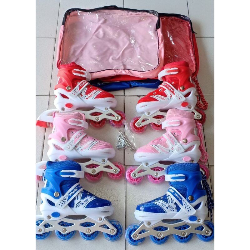 Sepatu Roda Anak Power Ukuran S M L - Sepatu Roda Inline Skate (Plus Baud Bisa Roda Bajai)
