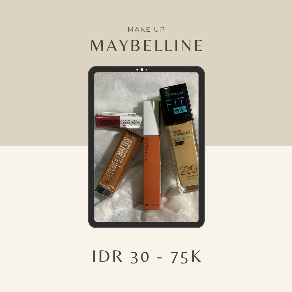 MAKE UP MAYBELLINE :  FIT ME - FOUNDATION MATTE + PORELESS (220 : NORMAL TO OILY), SUPERSTAY MATTE I