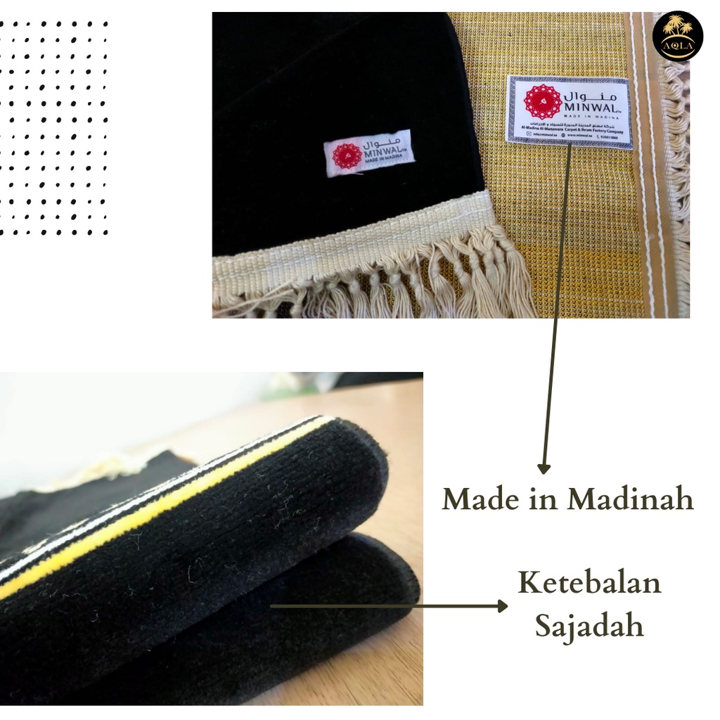 SAJADAH KISWAH KABAH ALMINWAL MADINAH PREMIUM ORIGINAL FREE TOTEBAG