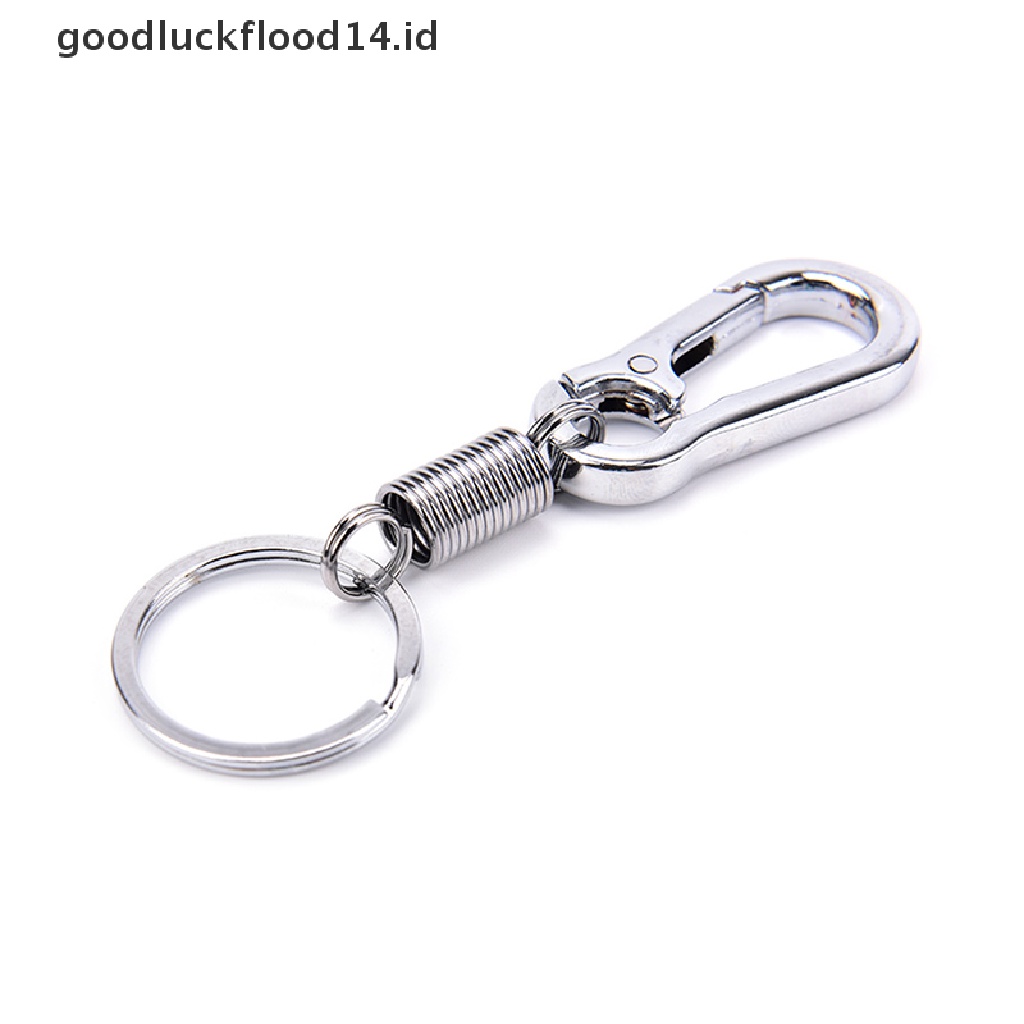 [OOID] 1pc Stainless steel Gourd Buckle carabiner keychain anti-lost buckle retractable ID