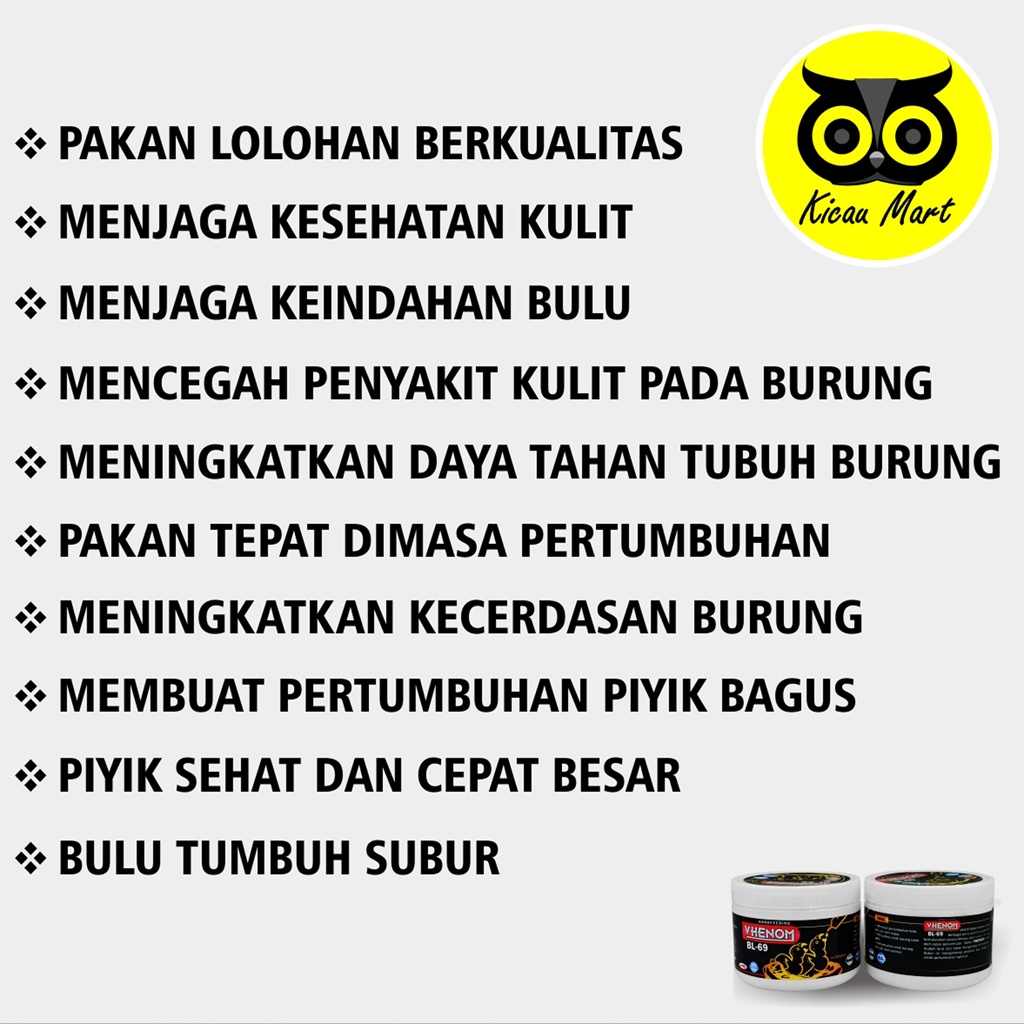 PAKAN LOLOHAN PIYIK BURUNG LOVEBIRD VHENOM 250 GRAM MAKANAN HARIAN LOLOH ANAK BAYI BURUNG HFUNIQUE2