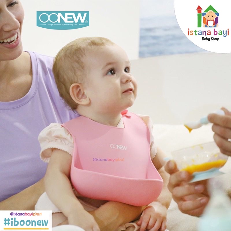 Oonew Silicone Baby Bib - Slaber Bayi/Celemek bayi anti air