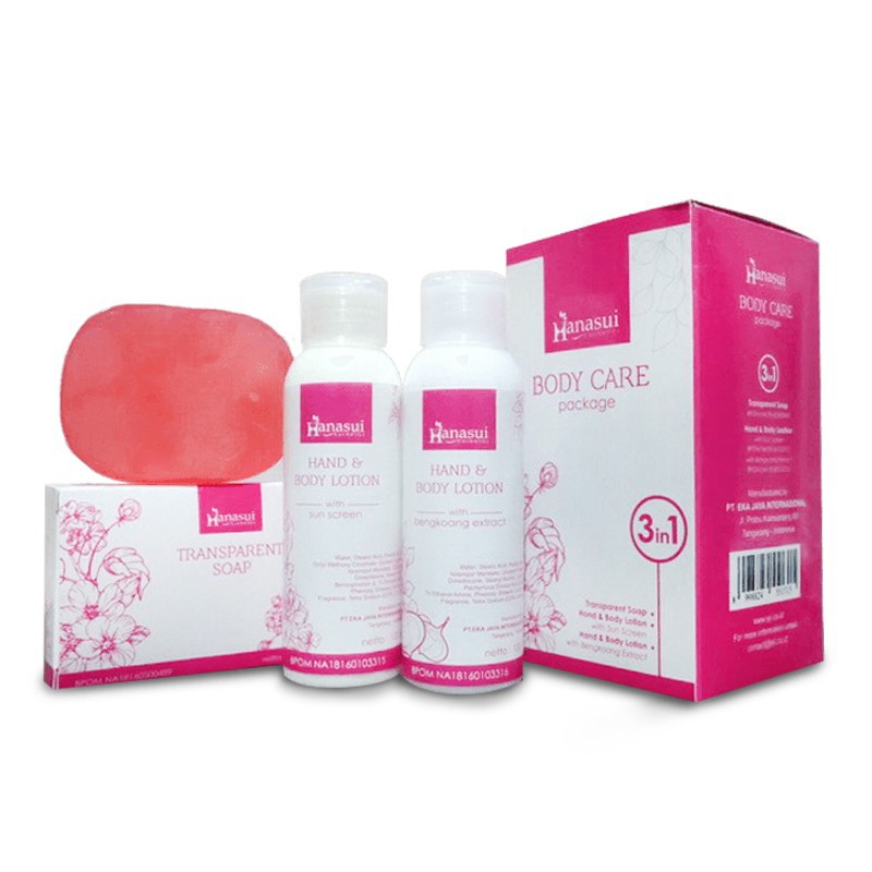 Hanasui Body Care Package 3in1 Original Bpom / Paket Lotion Hanasui