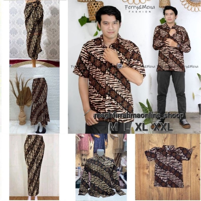 COUPLE BATIK / ROK PLISKET / ROK DUYUNG MOTIF PARANG COKLAT