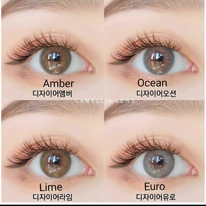 Softlens Elcoco Desire Euro Amber Ocean Lime Normal Minus s.d -10.00 Soflen Minus Coklat Abu Grey