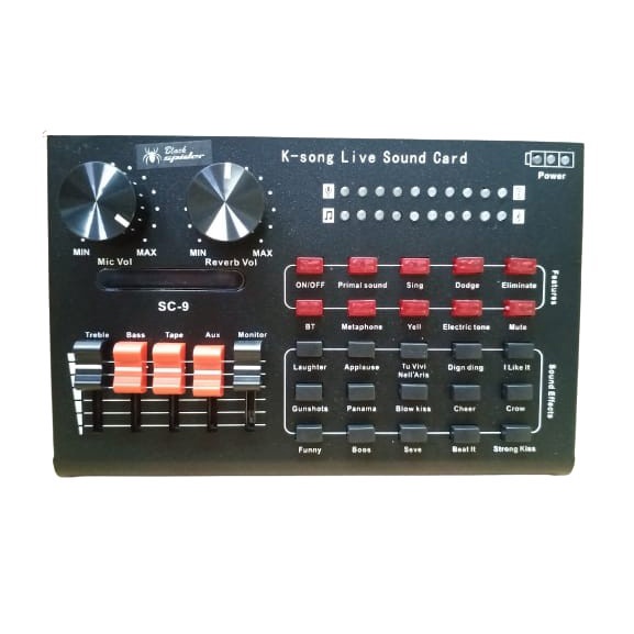 SOUNDCARD BLACK SPIDER SC-9 LIVE STREAMING SOUNDCARD SC-9