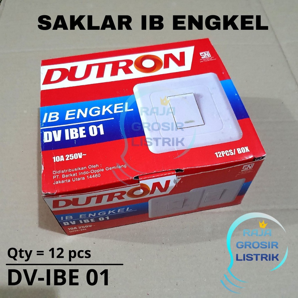 Dutron Saklar Engkel DV IBE 01 Single Inbow Saklar Tunggal Single Tanam IB