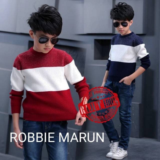 TOTOTAshop.Baju rajut kids ROBBIE.Bahan rajut full.real pict