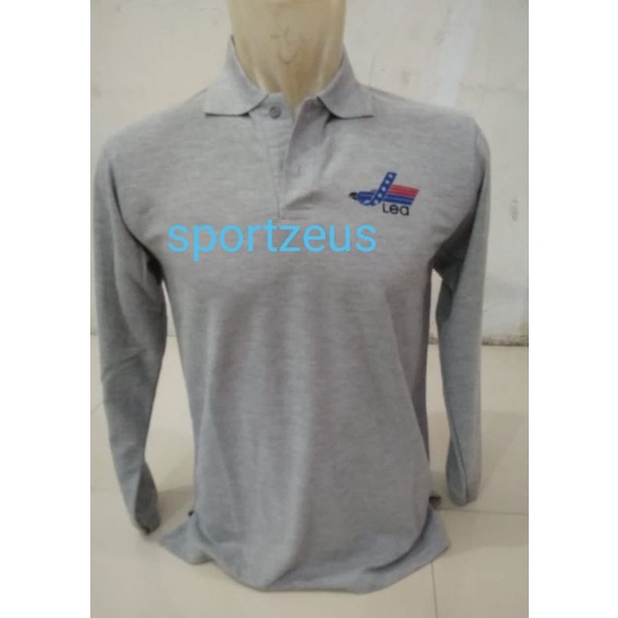 baju kerah kaos polo shirt lengan panjang Lea pria wanita