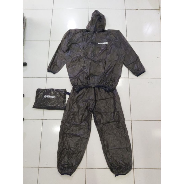 Baju Sauna Suit Komando Hitam |Rainsol Running-Jaket Sauna Olahraga-Jas Hujan Security-Jas Hujan Axio Rosida