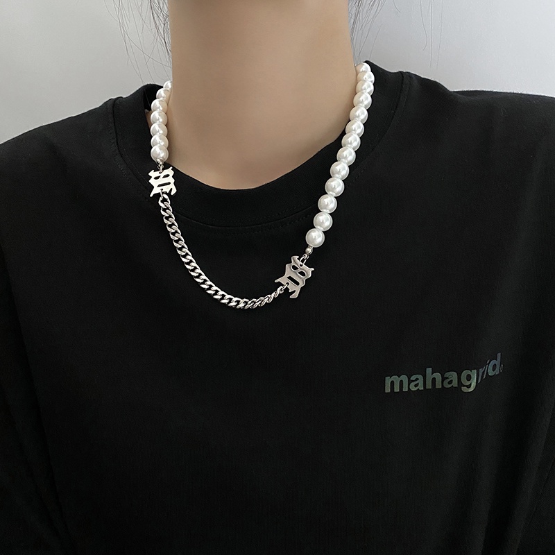 Pearl Stitching Necklace Accessories Clavicle Chain Retro Temperament