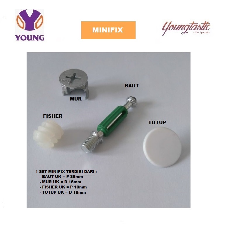 Ergosit- Minifix Baut Knock Down / Baut/Mur/Fisher/Dop