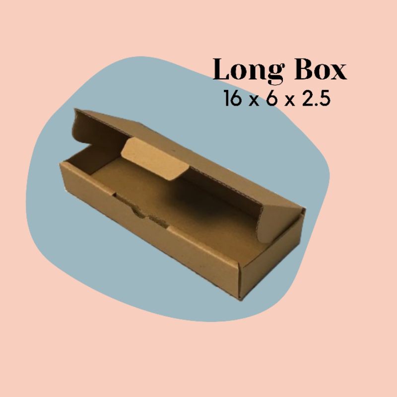 

LONG BOX // KARDUS DIE CUT KARTON COKLAT PACKAGING 16x6x2.5 // DUS PANJANG
