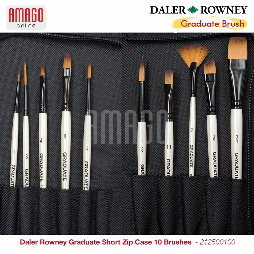 KUAS - DALER ROWNEY GRADUATE SHORT ZIP CASE 10 BRUSHES – 212500100