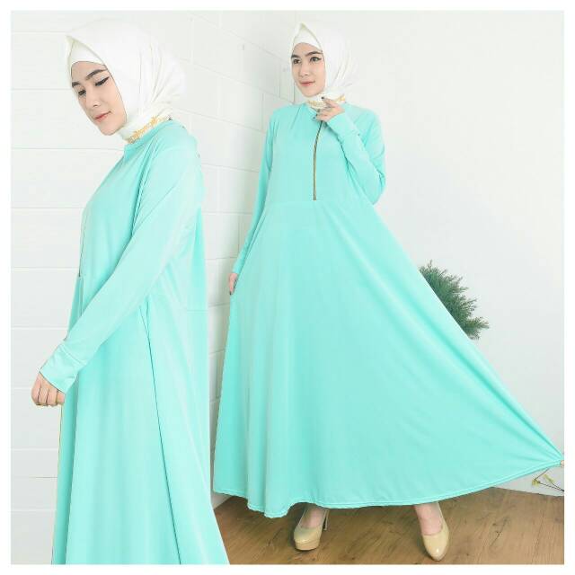 fashionshop119 Wanita Busui Dress / Gamis Jersey / Gamis Polos / Fashion Muslim (fs)