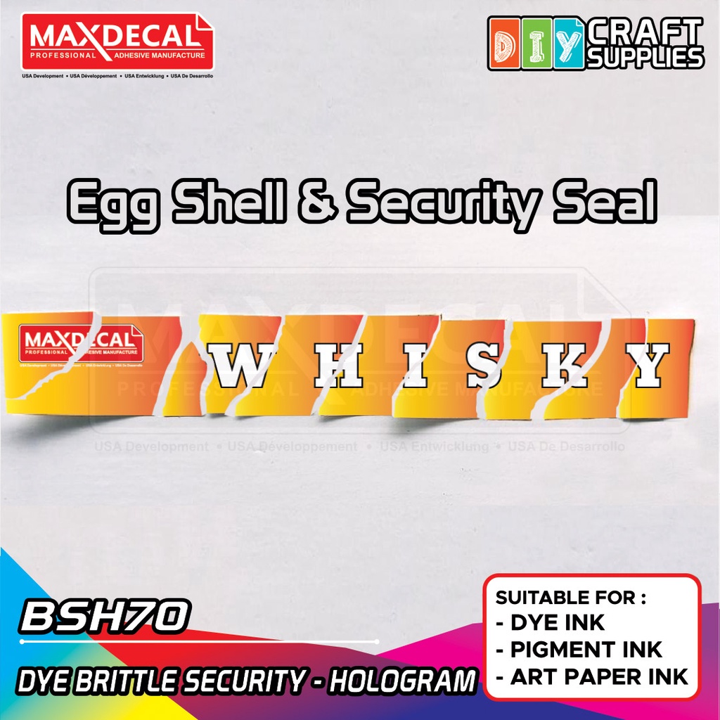 Maxdecal DIY BS70 G010 Dye Brittle Security White, A3 Sticker Warranty Seal Inkjet,Roll 32cm x 30m