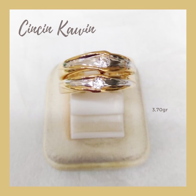 TM375 SEPASANG CINCIN KAWIN EMAS ASLI 0719