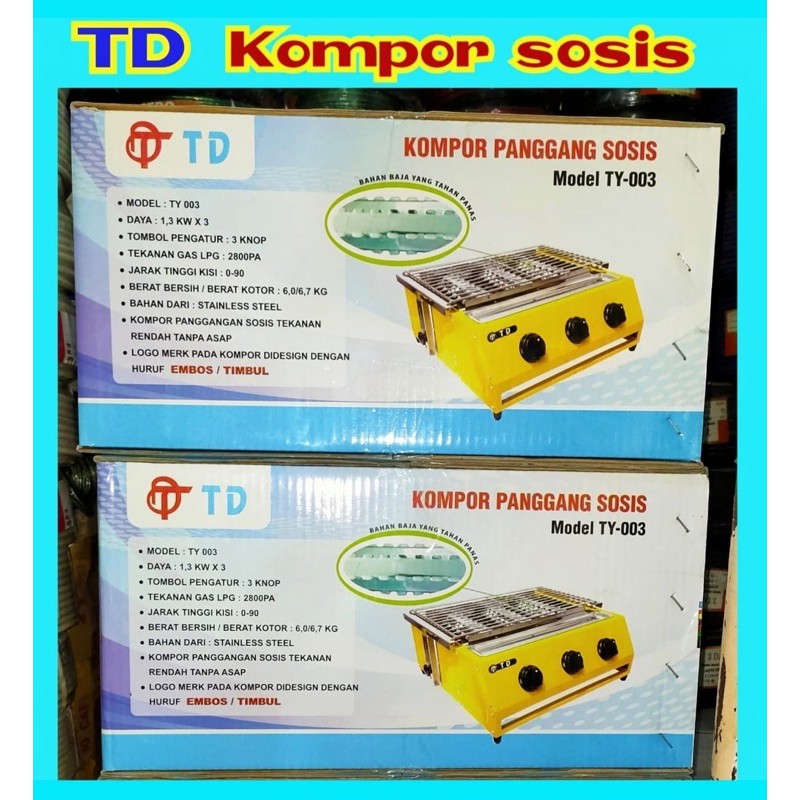 kompor panggangan sosis 3 tungku