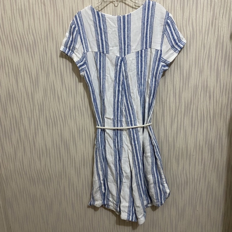 Preloved zara 100% original authentic dress jumpsuit celana monyet lucu terusan salur zara girl