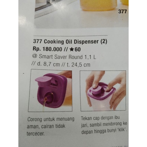 botol minyak tupperware ori asli