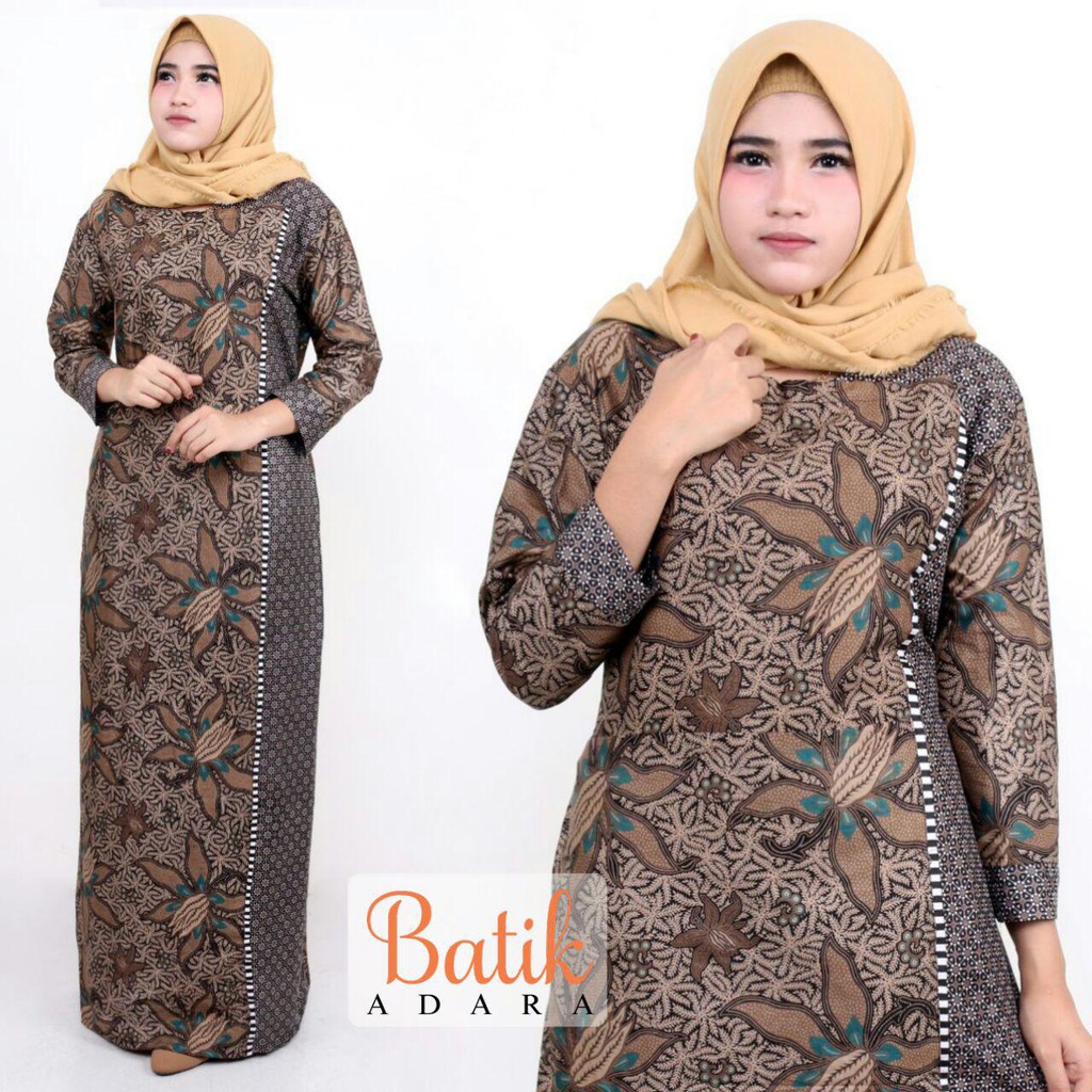 GAMIS ADARA FASHION WANITA -GAMIS BATIK MODERN -DRES BATIK KOMBINAS -BATIK KOMBINASI