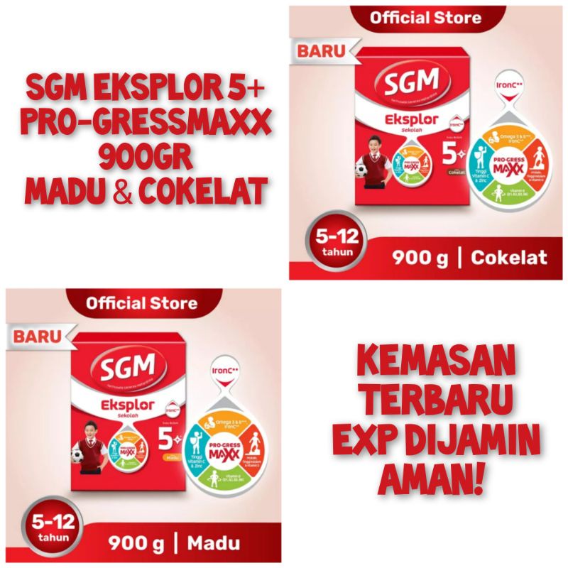 SGM Eksplor 5+ Pro-GressMaxx  Rasa Madu / Cokelat 900gr