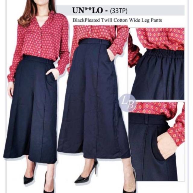 Uniqlo by GU wide leg idlf cotton cullote pants