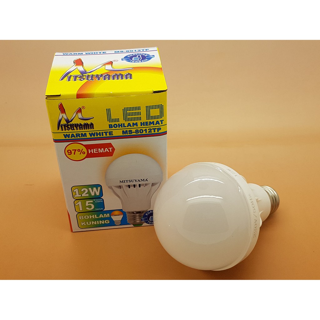 Cahaya Warm White Lampu LED 12 watt Merk MITSUYAMA