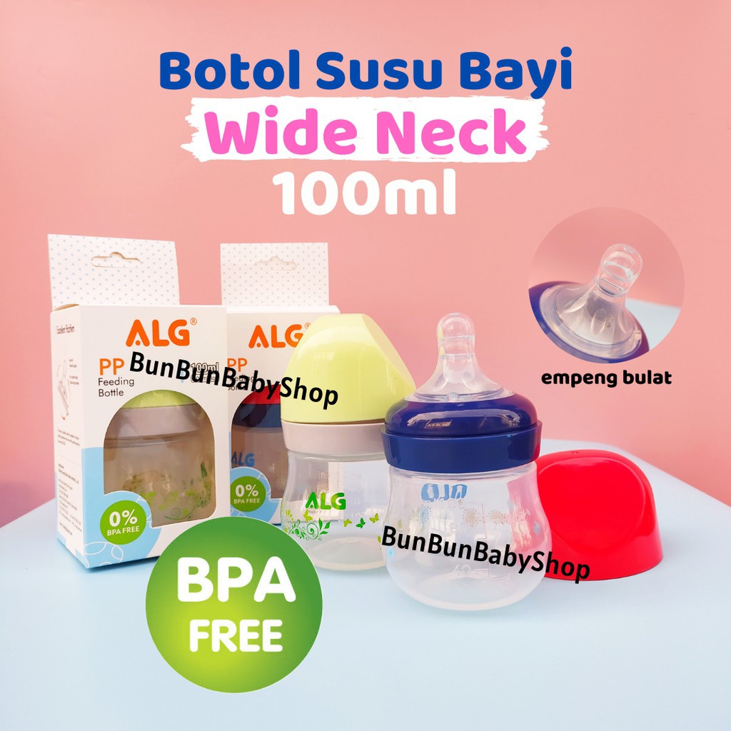 ALG Botol Susu Bayi 100ml Dot Anak Perlengkapan Makan Baru Lahir Murah Peralatan Asi Baby New Born B